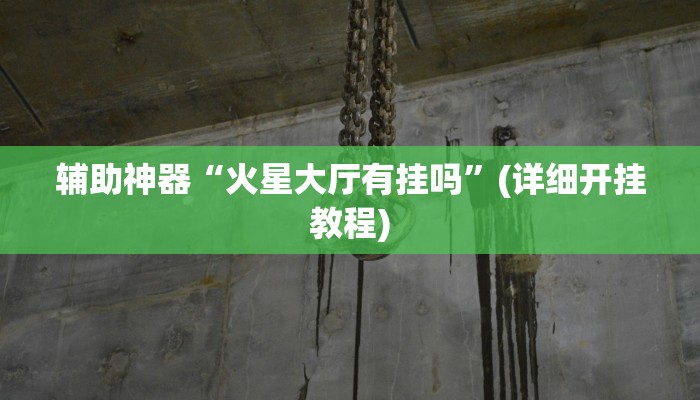 辅助神器“火星大厅有挂吗”(详细开挂教程)