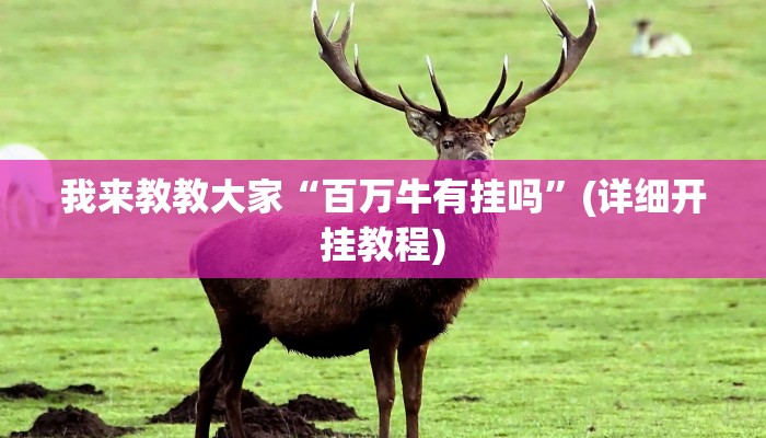 我来教教大家“百万牛有挂吗”(详细开挂教程)