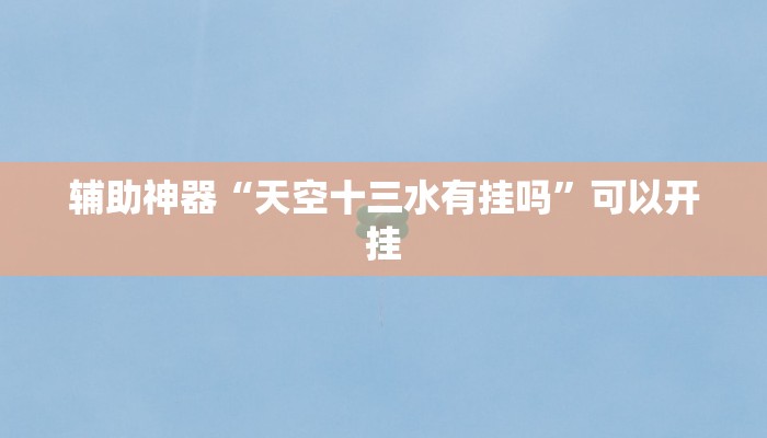 辅助神器“天空十三水有挂吗”可以开挂