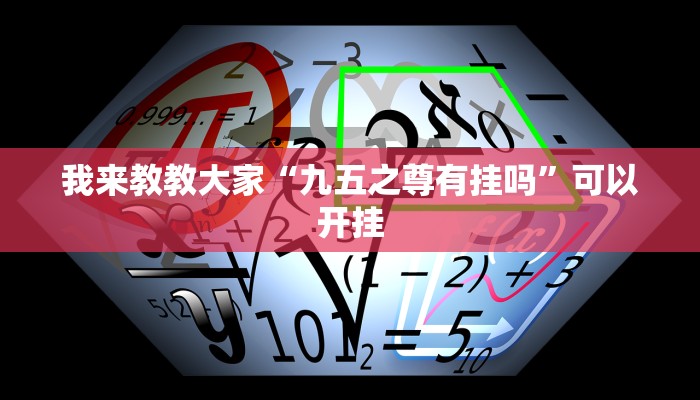 我来教教大家“九五之尊有挂吗”可以开挂