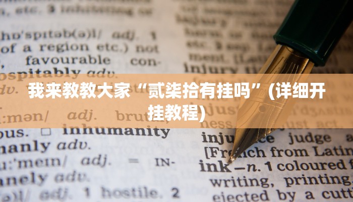 我来教教大家“贰柒拾有挂吗”(详细开挂教程)