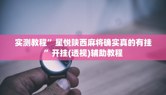 实测教程”星悦陕西麻将确实真的有挂”开挂(透视)辅助教程