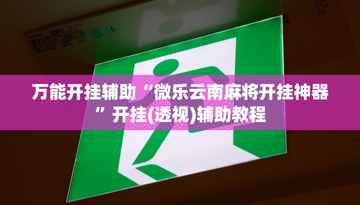 万能开挂辅助“微乐云南麻将开挂神器”开挂(透视)辅助教程